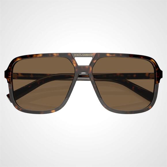 New Dolce & Gabbana Sunglasses Brown Aviator Pilot Gold Metal - Picture 5 of 6